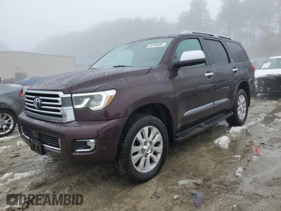2019 Toyota Sequoia Platinum with VIN 5TDDY5G15KS167508, listed as a Copart auction lot 45140485 with 117,197 mi miles and Salvage Title. Bid and sale history available at carsss.com. Image 1.