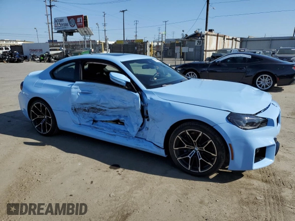 2025 BMW M2 with VIN 3MF23DM06S8E94517, listed as a Copart auction lot 52457585 with 2,748 mi miles and Salvage Title. Bid and sale history available at carsss.com. Image 4.