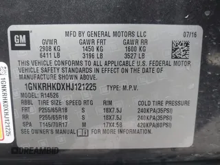 2017 Chevrolet Traverse LT with VIN 1GNKRHKDXHJ121225, listed as a IAAI auction lot 41706665 with 131,746 mi miles and . Bid and sale history available at DreamBid. Image 9.