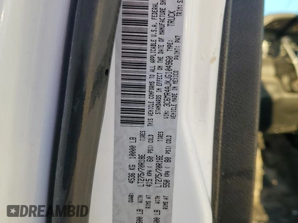 2018 Ram 2500 Tradesman with VIN 3C6MR4AJXJG104960, listed as a Copart auction lot 83876244 with 89,916 mi miles and Salvage title. Bid and sale history available at DreamBid. Image 12.