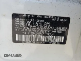 2016 Subaru Impreza Special Sports Premium with VIN JF1GPAP65G8294054, listed as a Copart auction lot 55115705 with 89,904 mi miles and Salvage title. Bid and sale history available at DreamBid. Image 13.
