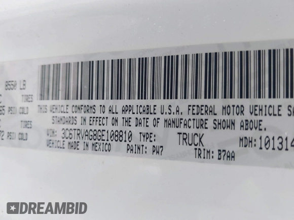 2016 Ram ProMaster Cargo with VIN 3C6TRVAG8GE108810, listed as a IAAI auction lot 41191411 with 154,197 mi miles and . Bid and sale history available at DreamBid. Image 9.