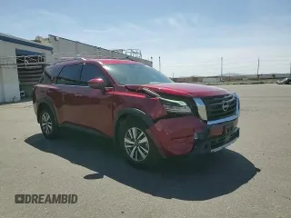 2023 Nissan Pathfinder SL with VIN 5N1DR3CC7PC221341, listed as a Copart auction lot 60569185 with 26,296 mi miles and Salvage title. Bid and sale history available at DreamBid. Image 14.