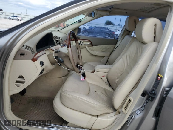 2004 Mercedes-Benz S-Class 4.3L with VIN WDBNG70J44A403626, listed as a Copart auction lot 73456024 with 144,657 mi miles and Salvage Title. Bid and sale history available at carsss.com. Image 7.