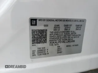 2020 GMC Terrain SLT with VIN 3GKALPEV6LL261699, listed as a Copart auction lot 60402175 with 99,843 mi miles and Salvage title. Bid and sale history available at DreamBid. Image 13.