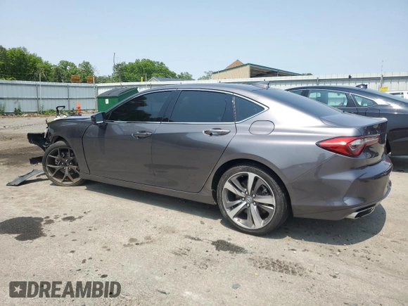 2021 Acura TLX Advance with VIN 19UUB5F64MA011850, listed as a Copart auction lot 59202205 with Not provided miles and Salvage title. Bid and sale history available at DreamBid. Image 2.