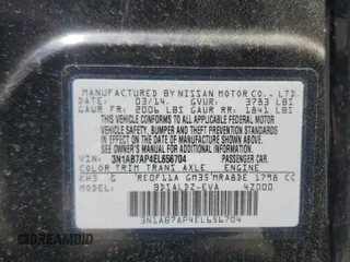 2014 Nissan Sentra S with VIN 3N1AB7AP4EL656704, listed as a Copart auction lot 54976375 with 29,102 mi miles and Salvage Title. Bid and sale history available at DreamBid. Image 12.
