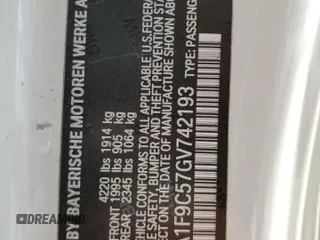 2016 BMW 2 Series 228i z VIN WBA1F9C57GV742193, wystawiony jako Copart lot #48878695 z przebiegiem Nie podano mil oraz Szkoda całkowita • Salvage title. Historia ofert i sprzedaży dostępna na DreamBid. Obrazek 14.