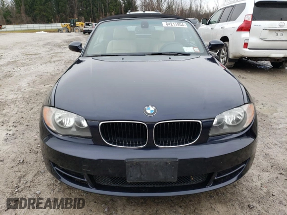 2008 BMW 1 Series 128i with VIN WBAUN13568VH79872, listed as a Copart auction lot 84215904 with 82,388 mi miles and Salvage title. Bid and sale history available at DreamBid. Image 5.