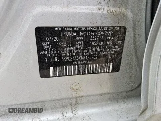2021 Hyundai Accent SE with VIN 3KPC24A6XME128762, listed as a Copart auction lot 60730375 with 58,103 mi miles and Clean title. Bid and sale history available at DreamBid. Image 12.