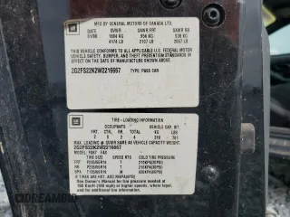 1998 Pontiac Firebird Firebird z VIN 2G2FS22K2W2216667, wystawiony jako Copart lot #63143015 z przebiegiem 107 097 mil mil oraz Szkoda całkowita • Salvage title. Historia ofert i sprzedaży dostępna na DreamBid. Obrazek 12.