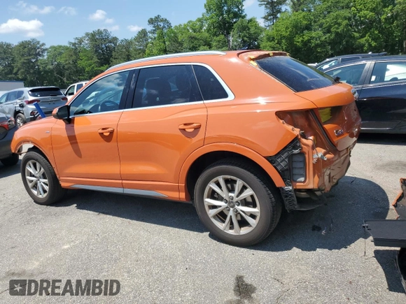 2023 Audi Q3 S line Premium with VIN WA1DECF33P1077028, listed as a Copart auction lot 56289525 with 50,014 mi miles and Salvage title. Bid and sale history available at DreamBid. Image 2.