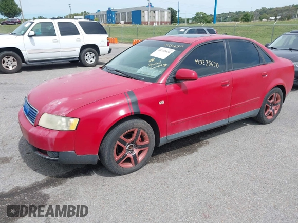 2002 Audi A4 1.8T with VIN WAULC68EX2A313915, listed as a IAAI auction lot 40235630 with 139,422 mi miles. Bid and sale history available at carsss.com. Image 2.