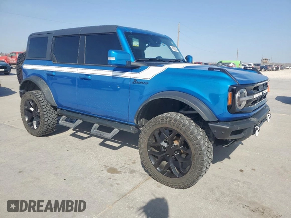 2022 Ford Bronco with VIN 1FMEE5DP8NLB44859, listed as a Copart auction lot 49328065 with 46,826 mi miles and Salvage Title. Bid and sale history available at DreamBid. Image 4.