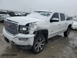 2018 GMC Sierra 1500 Denali with VIN 3GTU2PEJ4JG109628, listed as a Copart auction lot 46085925 with 99,575 mi miles and Salvage Title. Bid and sale history available at carsss.com. Image 1.