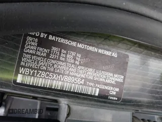 2017 BMW i3 z VIN WBY1Z8C5XHV889564, wystawiony jako IAAI lot #42239516 z przebiegiem 54 400 mil mil oraz . Historia ofert i sprzedaży dostępna na DreamBid. Obrazek 9.