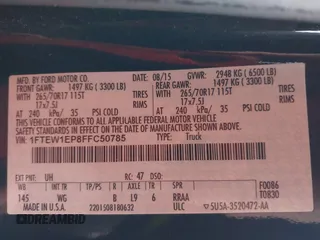 2015 Ford F-150 XLT с VIN 1FTEW1EP8FFC50785, выставлен на аукционе IAAI как лот 41104897 с пробегом 140 695 миль миль и . История ставок и продаж доступна на DreamBid. Изображение 9.
