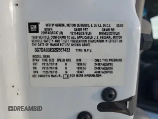 2002 Pontiac Aztek z VIN 3G7DA03E32S567433, wystawiony jako Copart lot #73850544 z przebiegiem Nie podano mil oraz Szkody całkowita. Historia ofert i sprzedaży dostępna na DreamBid. Obrazek 13.