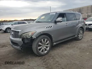 2012 Infiniti QX56 7-passenger with VIN JN8AZ2NE2C9021981, listed as a Copart auction lot 78465744 with 195,422 mi miles and Salvage Title. Bid and sale history available at carsss.com. Image 1.