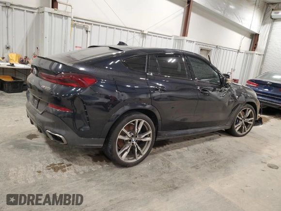 2021 BMW X6 M50i with VIN 5UXCY8C05M9E21862, listed as a Copart auction lot 86329064 with 0 mi miles and Salvage Title. Bid and sale history available at carsss.com. Image 3.