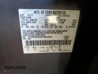 2013 Ford Explorer XLT z VIN 1FM5K8D84DGB23548, wystawiony jako Copart lot #58229415 z przebiegiem 160 814 mil mil oraz Czysty tytuł • Clean title. Historia ofert i sprzedaży dostępna na DreamBid. Obrazek 13.