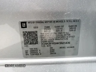 2019 Chevrolet Blazer Premier with VIN 3GNKBFRS4KS621836, listed as a Copart auction lot 54192215 with 107,979 mi miles and Clean title. Bid and sale history available at DreamBid. Image 13.