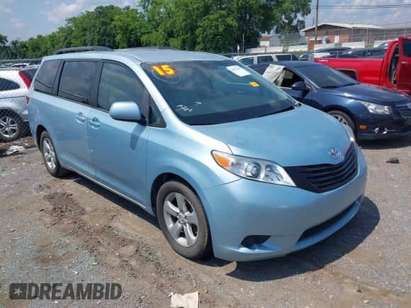 2015 Toyota Sienna LE AAS with VIN 5TDKK3DC4FS636029, listed as a IAAI auction lot 42552045 with 82,293 mi miles and . Bid and sale history available at DreamBid. Image 6.