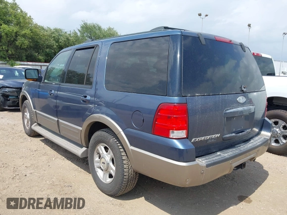 2003 Ford Expedition Eddie Bauer z VIN 1FMRU17W33LC46079, wystawiony jako IAAI lot #42157562 z przebiegiem 235 209 mil mil oraz . Historia ofert i sprzedaży dostępna na DreamBid. Obrazek 3.