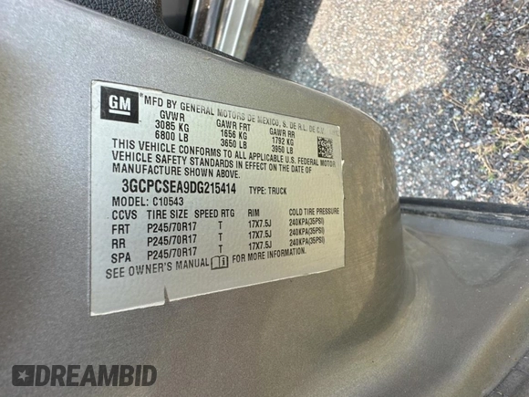 2013 Chevrolet Silverado 1500 LT with VIN 3GCPCSEA9DG215414, listed as a Copart auction lot 76802894 with 230,791 mi miles and Clean Title. Bid and sale history available at DreamBid. Image 10.
