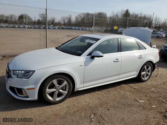 2019 Audi A4 Premium with VIN WAUDNAF48KA035012, listed as a Copart auction lot 49028765 with NaN miles and Salvage Title. Bid and sale history available at carsss.com. Image 1.