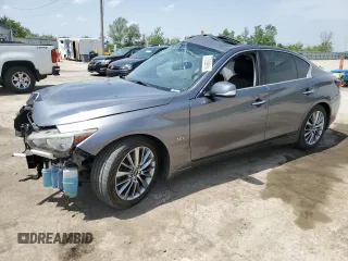 2018 Infiniti Q50 Luxe with VIN JN1EV7AP2JM362954, listed as a Copart auction lot 57292915 with 161,208 mi miles and Salvage title. Bid and sale history available at DreamBid. Image 1.