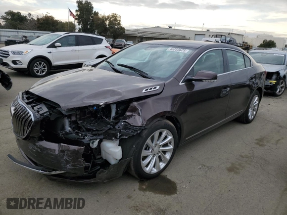 2015 Buick LaCrosse Premium I with VIN 1G4GD5G30FF214827, listed as a Copart auction lot 45353625 with 56,150 mi miles and Salvage Title. Bid and sale history available at carsss.com. Image 1.