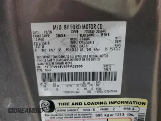 2009 Ford F-150 XL z VIN 1FTPW14V69FA32938, wystawiony jako Copart lot #52390595 z przebiegiem 254 600 mil mil oraz Czysty tytuł • Clean title. Historia ofert i sprzedaży dostępna na DreamBid. Obrazek 12.