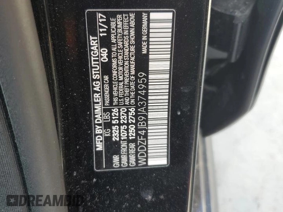 2018 Mercedes-Benz E 300 with VIN WDDZF4JB9JA374959, listed as a Copart auction lot 54957505 with 31,762 mi miles and Clean Title. Bid and sale history available at DreamBid. Image 12.