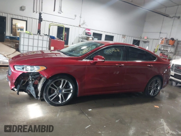 2015 Ford Fusion Titanium with VIN 3FA6P0K91FR113892, listed as a IAAI auction lot 41379676 with 195,091 mi miles. Bid and sale history available at carsss.com. Image 14.