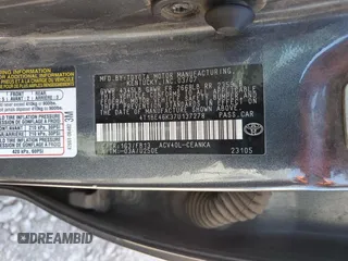 2007 Toyota Camry CE with VIN 4T1BE46K37U137278, listed as a Copart auction lot 51958735 with 200,121 mi miles and Salvage Title. Bid and sale history available at carsss.com. Image 12.