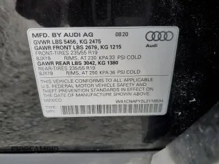 2020 Audi Q5 Prestige with VIN WA1CNAFY2L2116594, listed as a Copart auction lot 60760165 with 37,487 mi miles and Salvage title. Bid and sale history available at DreamBid. Image 14.