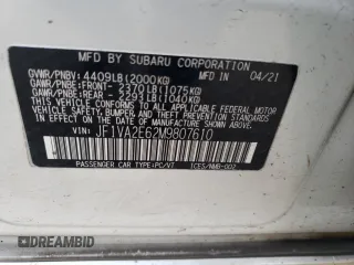 2021 Subaru WRX STI with VIN JF1VA2E62M9807610, listed as a Copart auction lot 44980365 with Not provided miles and Salvage title. Bid and sale history available at DreamBid. Image 12.