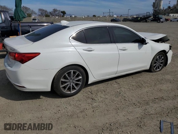 2018 Acura TLX w/Technology Pkg with VIN 19UUB1F50JA003840, listed as a Copart auction lot 50832675 with 75,427 mi miles and Salvage Title. Bid and sale history available at carsss.com. Image 3.