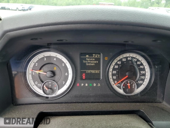 2014 Ram 1500 Express with VIN 3C6JR6AT1EG182095, listed as a Copart auction lot 53888745 with 105,798 mi miles and Salvage title. Bid and sale history available at DreamBid. Image 9.