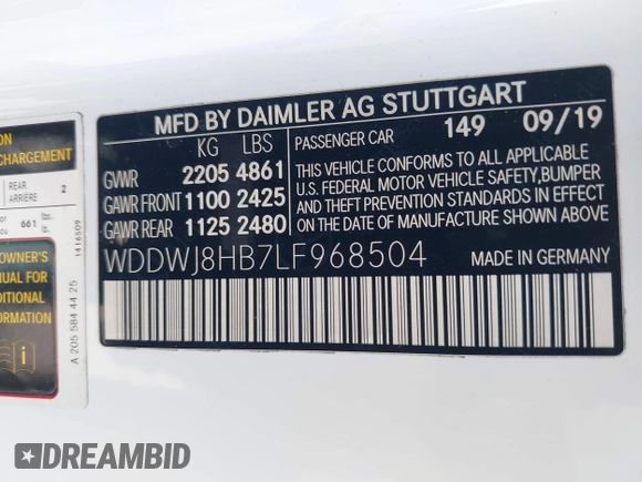 2020 Mercedes-Benz C 63 S AMG z VIN WDDWJ8HB7LF968504, wystawiony jako IAAI lot #42139661 z przebiegiem 44 586 mil mil oraz . Historia ofert i sprzedaży dostępna na DreamBid. Obrazek 9.