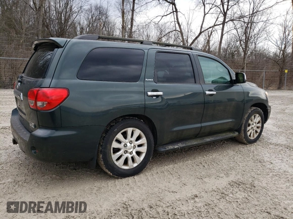 2008 Toyota Sequoia Platinum with VIN 5TDBY67A48S007870, listed as a Copart auction lot 47734315 with 91,218 mi miles and Clean Title. Bid and sale history available at carsss.com. Image 3.