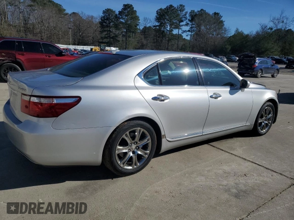 2008 Lexus LS 460 with VIN JTHBL46F185053614, listed as a Copart auction lot 46402145 with 174,227 mi miles and Salvage Title. Bid and sale history available at DreamBid. Image 3.