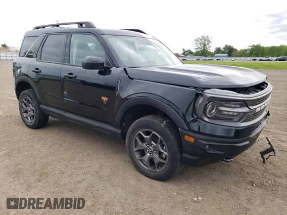 2022 Ford Bronco Sport Badlands z VIN 3FMCR9D9XNRE21095, wystawiony jako Copart lot #57636345 z przebiegiem 60 386 mil mil oraz Szkoda całkowita • Salvage title. Historia ofert i sprzedaży dostępna na DreamBid. Obrazek 4.