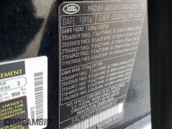 2016 Land Rover Range Rover Sport HSE с VIN SALWR2PF9GA666812, выставлен на аукционе Copart как лот 61425175 с пробегом 78 610 миль миль и Чистый • Clean title. История ставок и продаж доступна на DreamBid. Изображение 13.