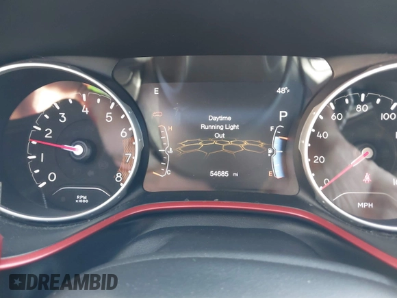 2019 Jeep Compass Trailhawk with VIN 3C4NJDDB5KT683907, listed as a IAAI auction lot 41876584 with 54,685 mi miles and . Bid and sale history available at DreamBid. Image 7.