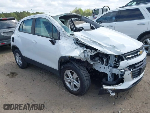 2020 Chevrolet Trax LS with VIN KL7CJNSB2LB065279, listed as a IAAI auction lot 41920404 with 53,608 mi miles. Bid and sale history available at carsss.com. Image 1.