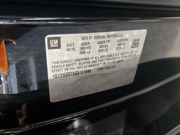 2016 Chevrolet Corvette Z51 1LT with VIN 1G1YH2D7XG5121848, listed as a Copart auction lot 84236794 with 61,516 mi miles and Salvage Title. Bid and sale history available at carsss.com. Image 12.