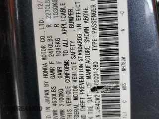 2012 Acura TSX Technology with VIN JH4CW2H60CC001280, listed as a Copart auction lot 63530445 with 134,548 mi miles and Salvage title. Bid and sale history available at DreamBid. Image 12.