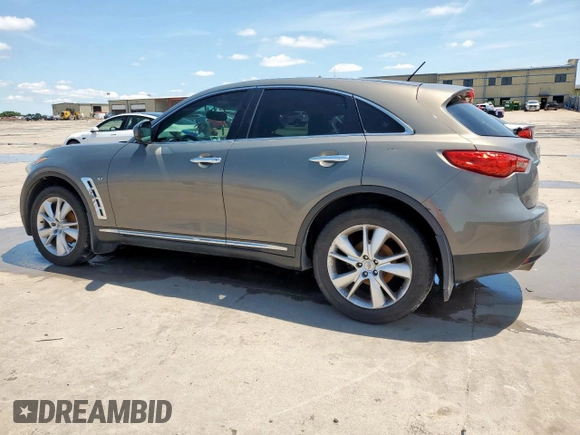 2015 Infiniti QX70 with VIN JN8CS1MW1FM481491, listed as a Copart auction lot 58841045 with 196,155 mi miles and Salvage title. Bid and sale history available at DreamBid. Image 2.